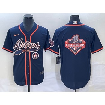 Men's Houston Astros Navy Team Big Logo With Patch Cool Base Stitched Baseball Jersey Men's Houston Astros Navy Team Big Logo With Patch Cool Base Stitched Baseball Jersey