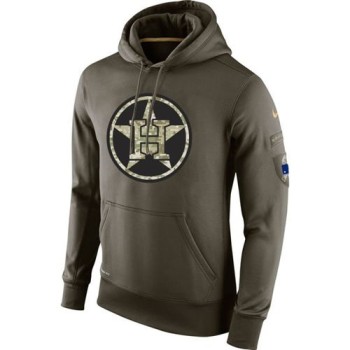 Men's Houston Astros Olive Salute To Service KO Performance Hoodie Men's Houston Astros Olive Salute To Service KO Performance Hoodie