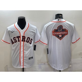 Men's Houston Astros White 2022 World Series Champions Team Big Logo Cool Base Stitched Jersey Men's Houston Astros White 2022 World Series Champions Team Big Logo Cool Base Stitched Jersey