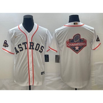 Men's Houston Astros White 2023 Gold Collection With World Serise Champions Patch Team Big Logo Cool Base Stitched Baseball Jersey Men's Houston Astros White 2023 Gold Collection With World Serise Champions Patch Team Big Logo Cool Base Stitched Baseball Jersey
