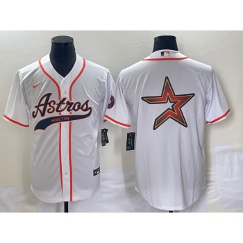 Men's Houston Astros White Team Big Logo Cool Base Stitched Baseball Jersey Men's Houston Astros White Team Big Logo Cool Base Stitched Baseball Jersey