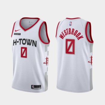 Men's Houston Rockets #0 Russell Westbrook White City Edition Stitched NBA Jersey Men's Houston Rockets #0 Russell Westbrook White City Edition Stitched NBA Jersey