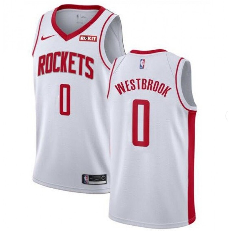 Men's Houston Rockets #0 Russell Westbrook White Stitched NBA Jersey Men's Houston Rockets #0 Russell Westbrook White Stitched NBA Jersey