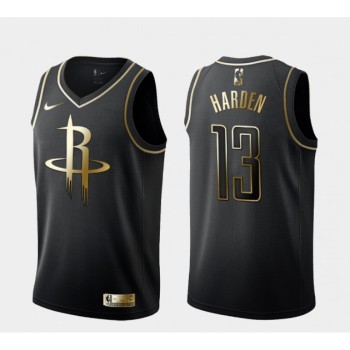 Men's Houston Rockets #13 James Harden Black Golden Edition Stitched NBA Jersey Men's Houston Rockets #13 James Harden Black Golden Edition Stitched NBA Jersey