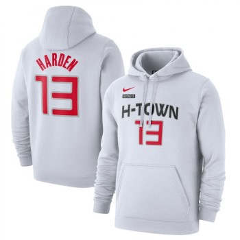 Men's Houston Rockets #13 James Harden White City Edition Name & Number Pullover Hoodie Men's Houston Rockets #13 James Harden White City Edition Name & Number Pullover Hoodie