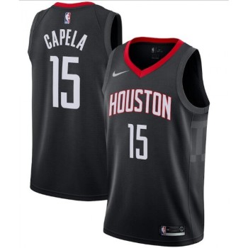Men's Houston Rockets #15 Clint Capela Black Statement Edition Stitched Jersey Men's Houston Rockets #15 Clint Capela Black Statement Edition Stitched Jersey