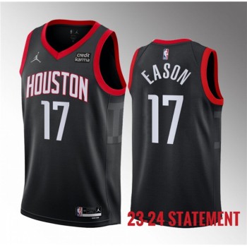 Men's Houston Rockets #17 Tari Eason Black 2023 Statement Edition Stitched Basketball Jersey Men's Houston Rockets #17 Tari Eason Black 2023 Statement Edition Stitched Basketball Jersey