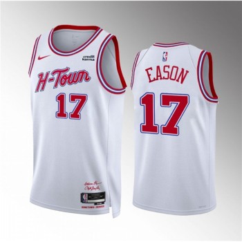 Men's Houston Rockets #17 Tari Eason White 2023/24 City Edition Stitched Jersey Men's Houston Rockets #17 Tari Eason White 2023/24 City Edition Stitched Jersey