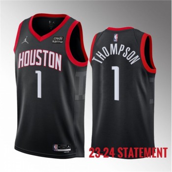 Men's Houston Rockets #1 Amen Thompson Black 2023 Draft Statement Edition Stitched Basketball Jersey Men's Houston Rockets #1 Amen Thompson Black 2023 Draft Statement Edition Stitched Basketball Jersey
