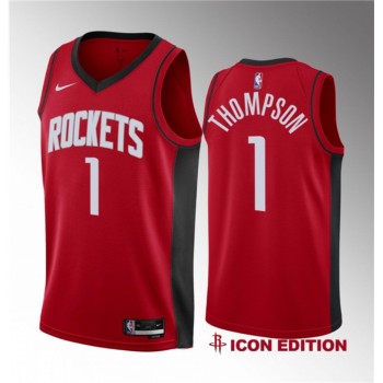Men's Houston Rockets #1 Amen Thompson Red 2023 Draft Swingman Icon Edition Stitched Basketball Jersey Men's Houston Rockets #1 Amen Thompson Red 2023 Draft Swingman Icon Edition Stitched Basketball Jersey