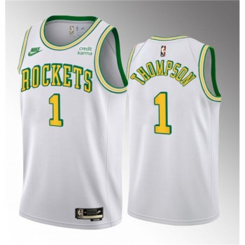 Men's Houston Rockets #1 Amen Thompson White 2023 Draft Classic Edition Stitched Basketball Jersey Men's Houston Rockets #1 Amen Thompson White 2023 Draft Classic Edition Stitched Basketball Jersey