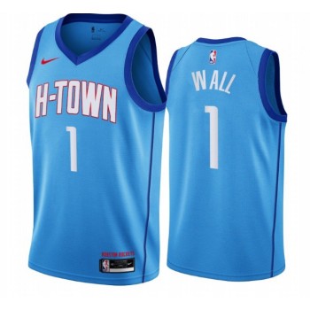 Men's Houston Rockets #1 John Wall 2020/21 Blue City Edition Swingman Stitched NBA Jersey Men's Houston Rockets #1 John Wall 2020/21 Blue City Edition Swingman Stitched NBA Jersey