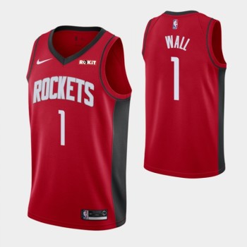 Men's Houston Rockets #1 John Wall Red Stitched Basketball Jersey Men's Houston Rockets #1 John Wall Red Stitched Basketball Jersey