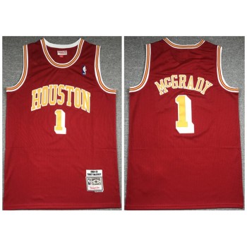 Men's Houston Rockets #1 Tracy McGrady 2004-05 Red Throwback Stitched Jersey Men's Houston Rockets #1 Tracy McGrady 2004-05 Red Throwback Stitched Jersey