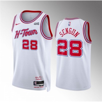Men's Houston Rockets #28 Alperen Sengun White 2023/24 City Edition Stitched Jersey Men's Houston Rockets #28 Alperen Sengun White 2023/24 City Edition Stitched Jersey