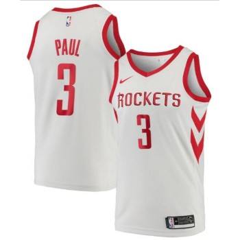 Men's Houston Rockets #3 Chris Paul White Association Edition Swingman Stitched Jersey Men's Houston Rockets #3 Chris Paul White Association Edition Swingman Stitched Jersey