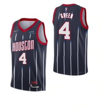 Men's Houston Rockets #4 Jalen Green 2021/22 City Edition 75th Anniversary Navy Stitched Basketball Jersey Men's Houston Rockets #4 Jalen Green 2021/22 City Edition 75th Anniversary Navy Stitched Basketball Jersey