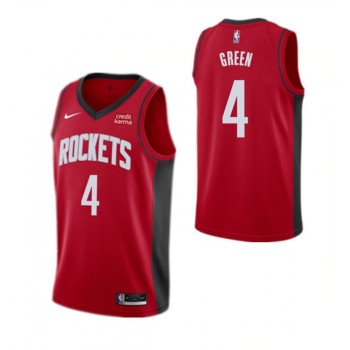 Men's Houston Rockets #4 Jalen Green Red Stitched Basketball Jersey Men's Houston Rockets #4 Jalen Green Red Stitched Basketball Jersey