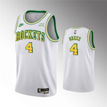 Men's Houston Rockets #4 Jalen Green White Stitched Basketball Jersey Men's Houston Rockets #4 Jalen Green White Stitched Basketball Jersey