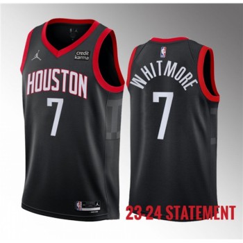 Men's Houston Rockets #7 Cam Whitmore Black 2023 Draft Statement Edition Stitched Basketball Jersey Men's Houston Rockets #7 Cam Whitmore Black 2023 Draft Statement Edition Stitched Basketball Jersey