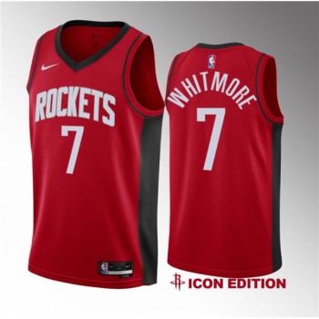 Men's Houston Rockets #7 Cam Whitmore Red 2023 Draft Icon Edition Stitched Basketball Jersey Men's Houston Rockets #7 Cam Whitmore Red 2023 Draft Icon Edition Stitched Basketball Jersey