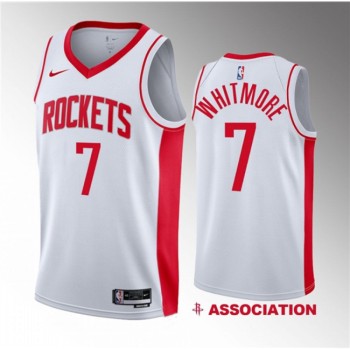 Men's Houston Rockets #7 Cam Whitmore White 2023 Draft Association Edition Stitched Basketball Jersey Men's Houston Rockets #7 Cam Whitmore White 2023 Draft Association Edition Stitched Basketball Jersey