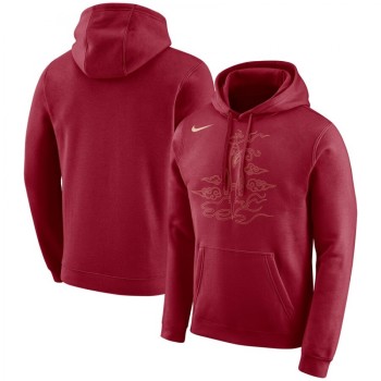 Men's Houston Rockets Red City Edition Logo Essential Pullover Hoodie Men's Houston Rockets Red City Edition Logo Essential Pullover Hoodie
