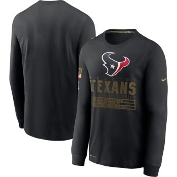 Men's Houston Texans 2020 Black Salute to Service Sideline Performance Long Sleeve T-Shirt Men's Houston Texans 2020 Black Salute to Service Sideline Performance Long Sleeve T-Shirt