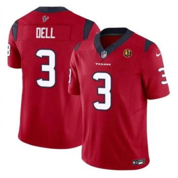 Men's Houston Texans #3 Tank Dell Red 2023 F.U.S.E. With John Madden Patch Vapor Limited Stitched Football Jersey Men's Houston Texans #3 Tank Dell Red 2023 F.U.S.E. With John Madden Patch Vapor Limited Stitched Football Jersey