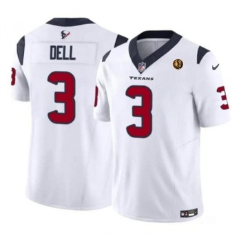 Men's Houston Texans #3 Tank Dell White 2023 F.U.S.E. With John Madden Patch Vapor Limited Stitched Football Jersey Men's Houston Texans #3 Tank Dell White 2023 F.U.S.E. With John Madden Patch Vapor Limited Stitched Football Jersey