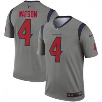 Men's Houston Texans #4 Deshaun Watson Gray Inverted Legend Jersey Men's Houston Texans #4 Deshaun Watson Gray Inverted Legend Jersey