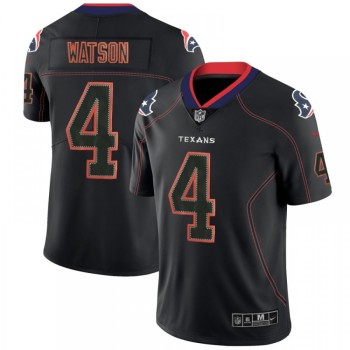 Men's Houston Texans #4 Deshaun Watson NFL 2018 Lights Out Black Color Rush Limited Jersey Men's Houston Texans #4 Deshaun Watson NFL 2018 Lights Out Black Color Rush Limited Jersey