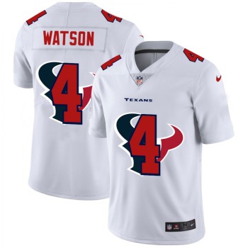 Men's Houston Texans #4 Deshaun Watson White Shadow Logo Limited Stitched Jersey Men's Houston Texans #4 Deshaun Watson White Shadow Logo Limited Stitched Jersey