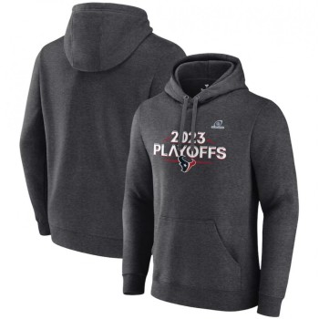 Men's Houston Texans Heather Charcoal 2023 Playoffs Fleece Pullover Hoodie Men's Houston Texans Heather Charcoal 2023 Playoffs Fleece Pullover Hoodie