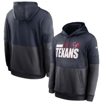 Men's Houston Texans Navy/Charcoal Sideline Impact Lockup Performance Pullover Hoodie Men's Houston Texans Navy/Charcoal Sideline Impact Lockup Performance Pullover Hoodie
