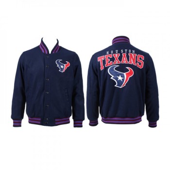 Men's Houston Texans Navy Stitched Jacket Men's Houston Texans Navy Stitched Jacket