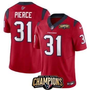 Men's Houston Texans #31 Dameon Pierce Red 2023 F.U.S.E. AFC South Champions Patch Vapor Untouchable Limited Stitched Football Jersey Men's Houston Texans #31 Dameon Pierce Red 2023 F.U.S.E. AFC South Champions Patch Vapor Untouchable Limited Stitched Football Jersey