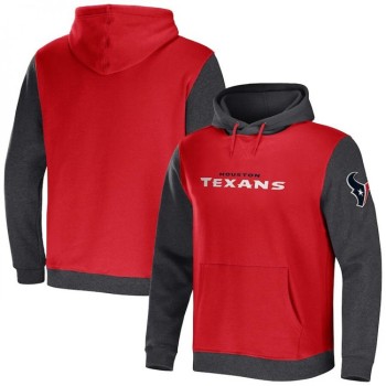 Men's Houston Texans x Darius Rucker Collection Red/Charcoal Colorblock Pullover Hoodie Men's Houston Texans x Darius Rucker Collection Red/Charcoal Colorblock Pullover Hoodie