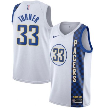 Men's Indiana Pacers #33 Myles Turner White City Edition Swingman Stitched Jersey Men's Indiana Pacers #33 Myles Turner White City Edition Swingman Stitched Jersey