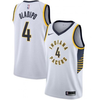 Men's Indiana Pacers #4 Victor Oladipo White Association Edition Stitched Swingman Jersey Men's Indiana Pacers #4 Victor Oladipo White Association Edition Stitched Swingman Jersey