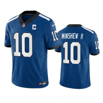 Men's Indianapolis Colts #10 Gardner Minshew Royal 2023 F.U.S.E. Indiana Nights Limited Stitched Football Jersey Men's Indianapolis Colts #10 Gardner Minshew Royal 2023 F.U.S.E. Indiana Nights Limited Stitched Football Jersey