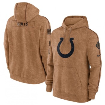 Men's Indianapolis Colts 2023 Brown Salute to Service Pullover Hoodie Men's Indianapolis Colts 2023 Brown Salute to Service Pullover Hoodie