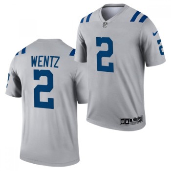 Men's Indianapolis Colts #2 Carson Wentz Gray Inverted Legend Stitched Football Jersey Men's Indianapolis Colts #2 Carson Wentz Gray Inverted Legend Stitched Football Jersey
