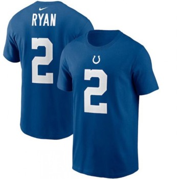 Men's Indianapolis Colts #2 Matt Ryan Blue 2022 Name & Number T-Shirt Men's Indianapolis Colts #2 Matt Ryan Blue 2022 Name & Number T-Shirt