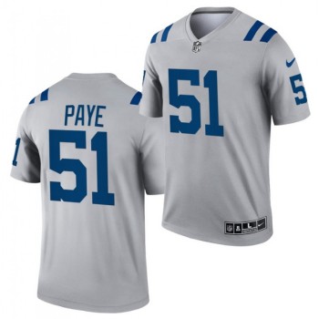 Men's Indianapolis Colts #51 Kwity Paye Gray Inverted Legend Stitched Football Jersey Men's Indianapolis Colts #51 Kwity Paye Gray Inverted Legend Stitched Football Jersey