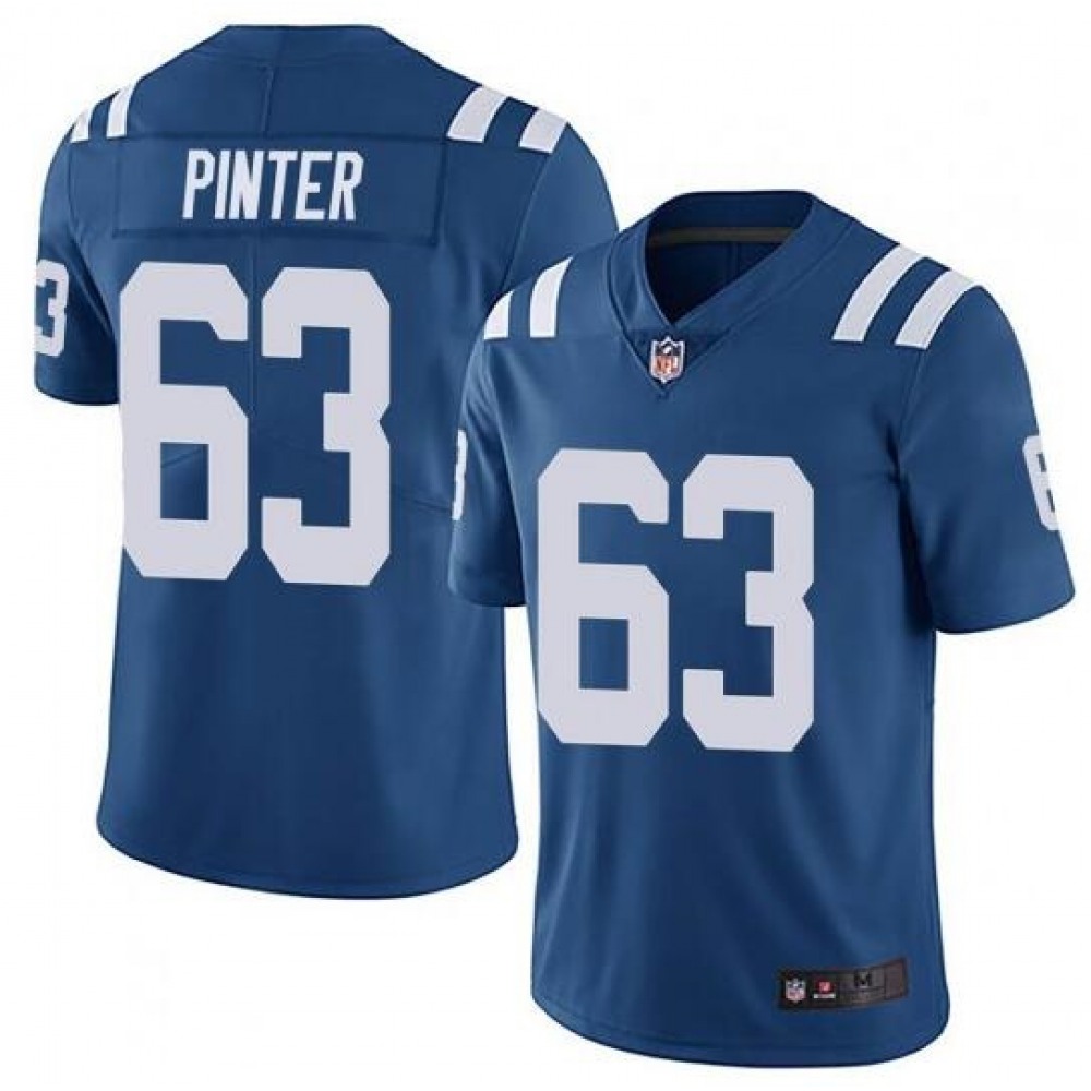 Men's Indianapolis Colts #63 Danny Pinter Blue Stitched Jersey