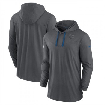 Men's Indianapolis Colts Charcoal Sideline Pop Performance Pullover Long Sleeve Hoodie T-Shirt Men's Indianapolis Colts Charcoal Sideline Pop Performance Pullover Long Sleeve Hoodie T-Shirt