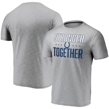 Men's Indianapolis Colts Grey Charcoal Stronger Together T-Shirt Men's Indianapolis Colts Grey Charcoal Stronger Together T-Shirt
