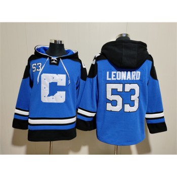 Men's Indianapolis Colts #53 Shaquille Leonard Blue Ageless Must-Have Lace-Up Pullover Hoodie Men's Indianapolis Colts #53 Shaquille Leonard Blue Ageless Must-Have Lace-Up Pullover Hoodie