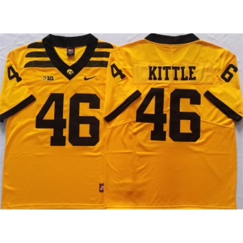 Men's Iowa Hawkeyes #46 Kittle Black Yellow Jersey Men's Iowa Hawkeyes #46 Kittle Black Yellow Jersey